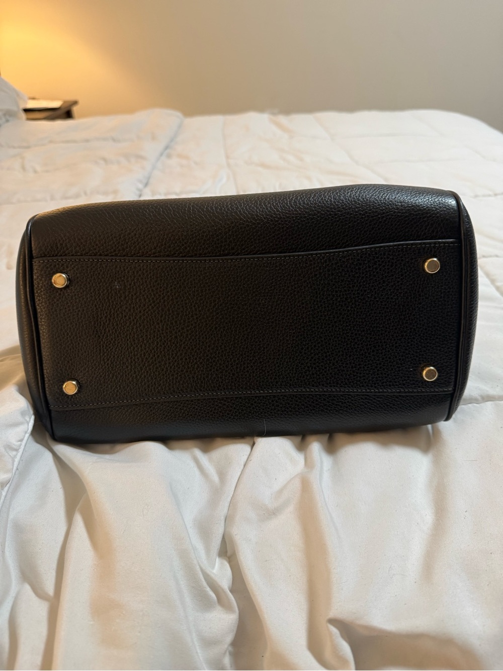 Coach Rowan Large Black Pebbled Leather Satchel with Gold Hardware - Picture 4 of 9